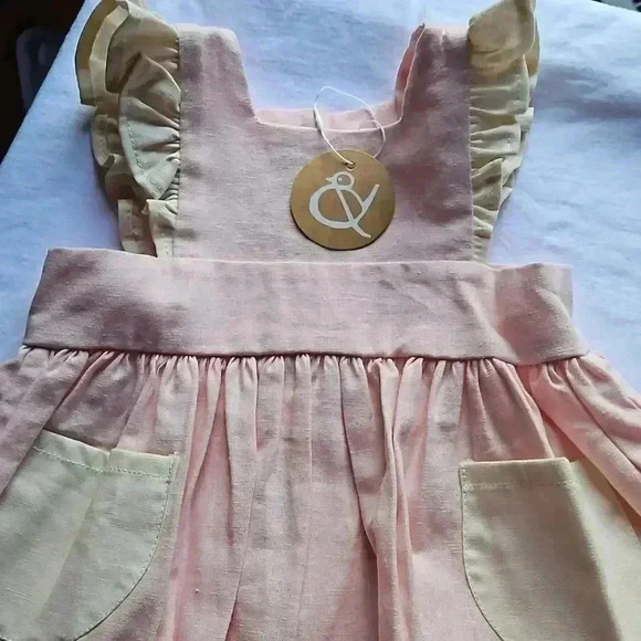 Girls Linen Dress - Picture 3 of 5